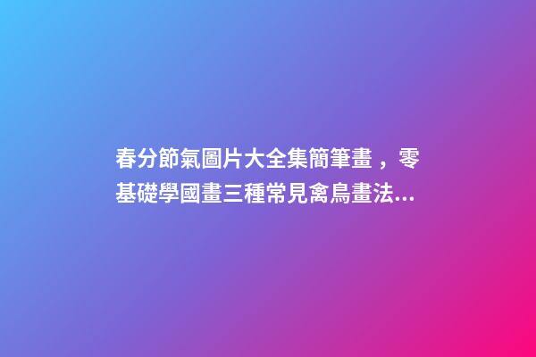 春分節氣圖片大全集簡筆畫，零基礎學國畫三種常見禽鳥畫法步驟圖解